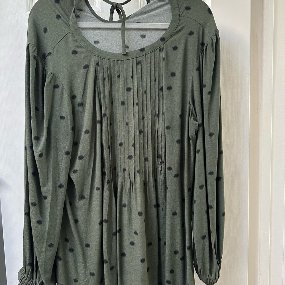 Elegant Green Polka Dot maternity and nursing top